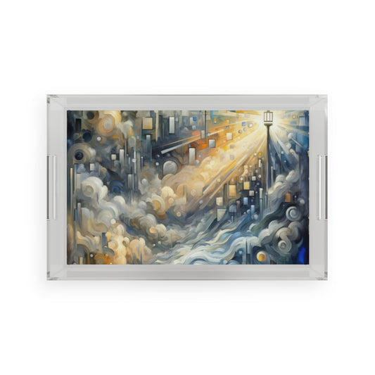 Adrift Beacon Tachism Acrylic Serving Tray - ATUH.ART