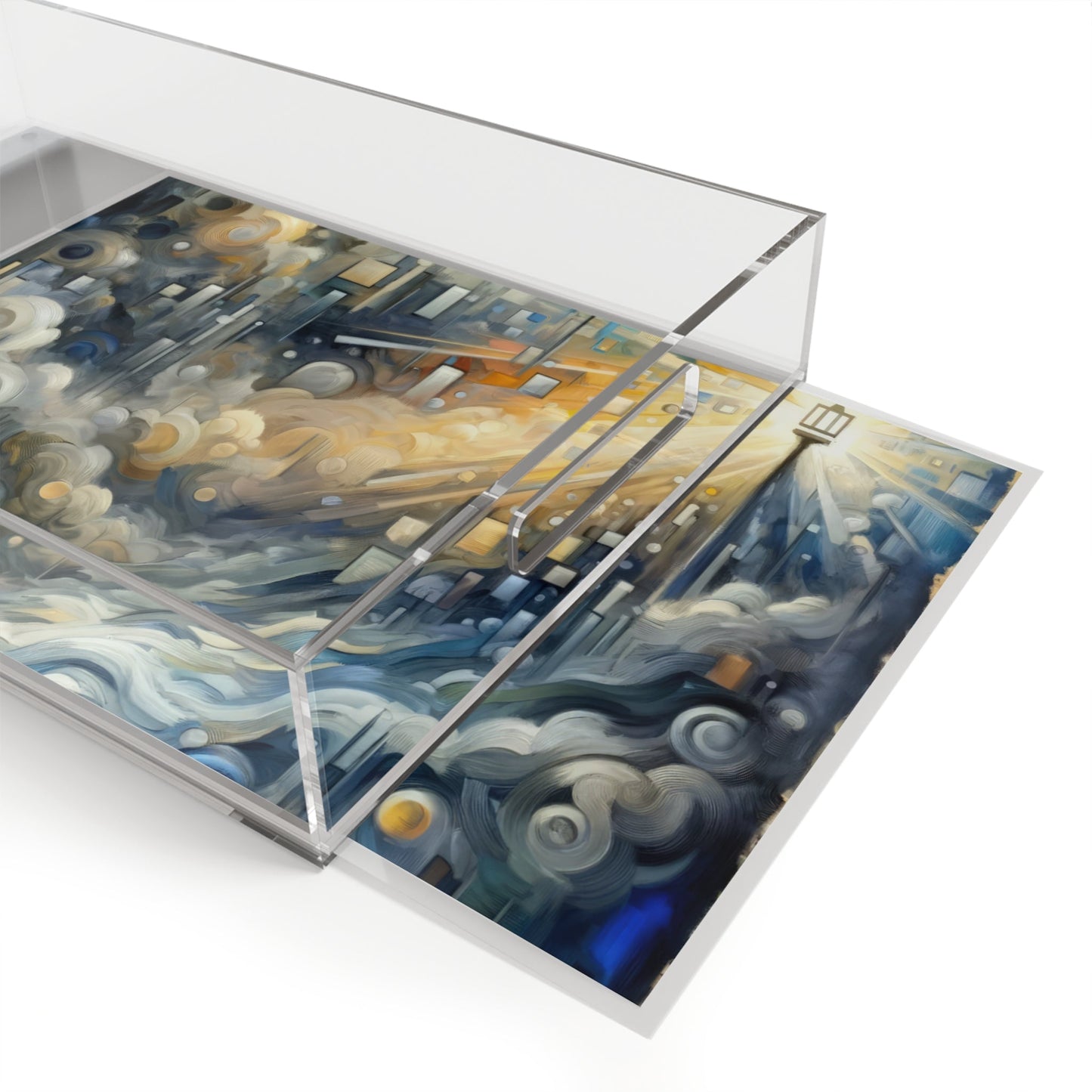 Adrift Beacon Tachism Acrylic Serving Tray - ATUH.ART
