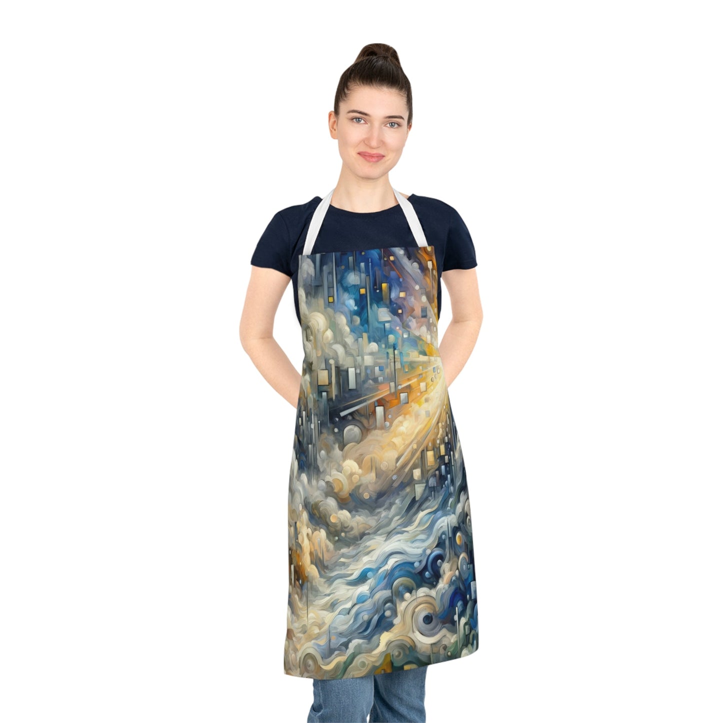 Adrift Beacon Tachism Adult Apron (AOP) - ATUH.ART
