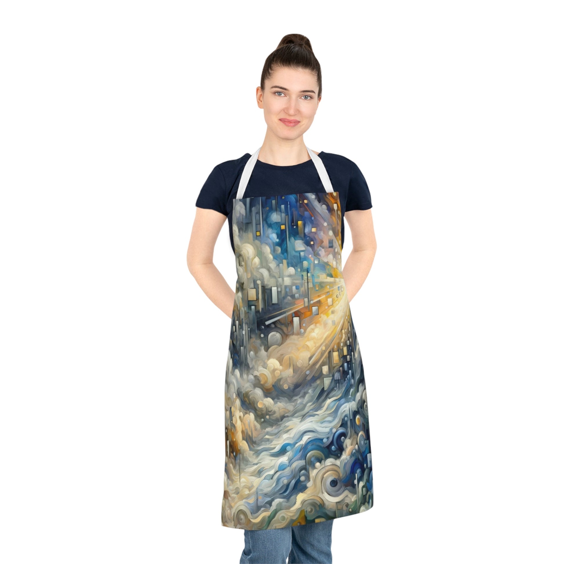 Adrift Beacon Tachism Adult Apron (AOP) - ATUH.ART