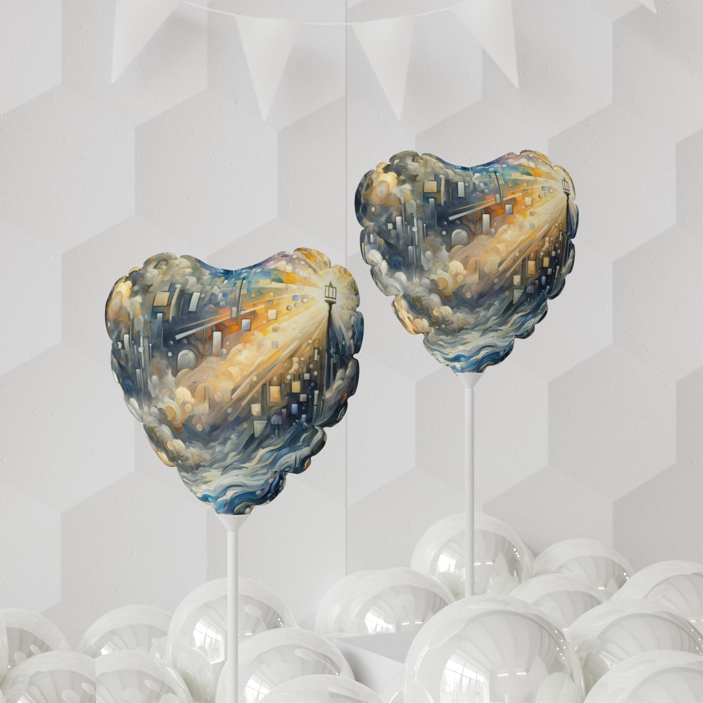 Adrift Beacon Tachism Balloon (Round and Heart-shaped), 11" - ATUH.ART