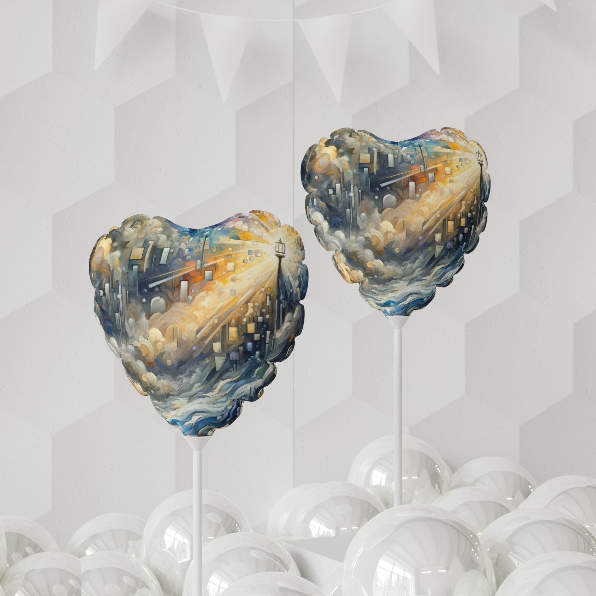 Adrift Beacon Tachism Balloon (Round and Heart-shaped), 11" - ATUH.ART