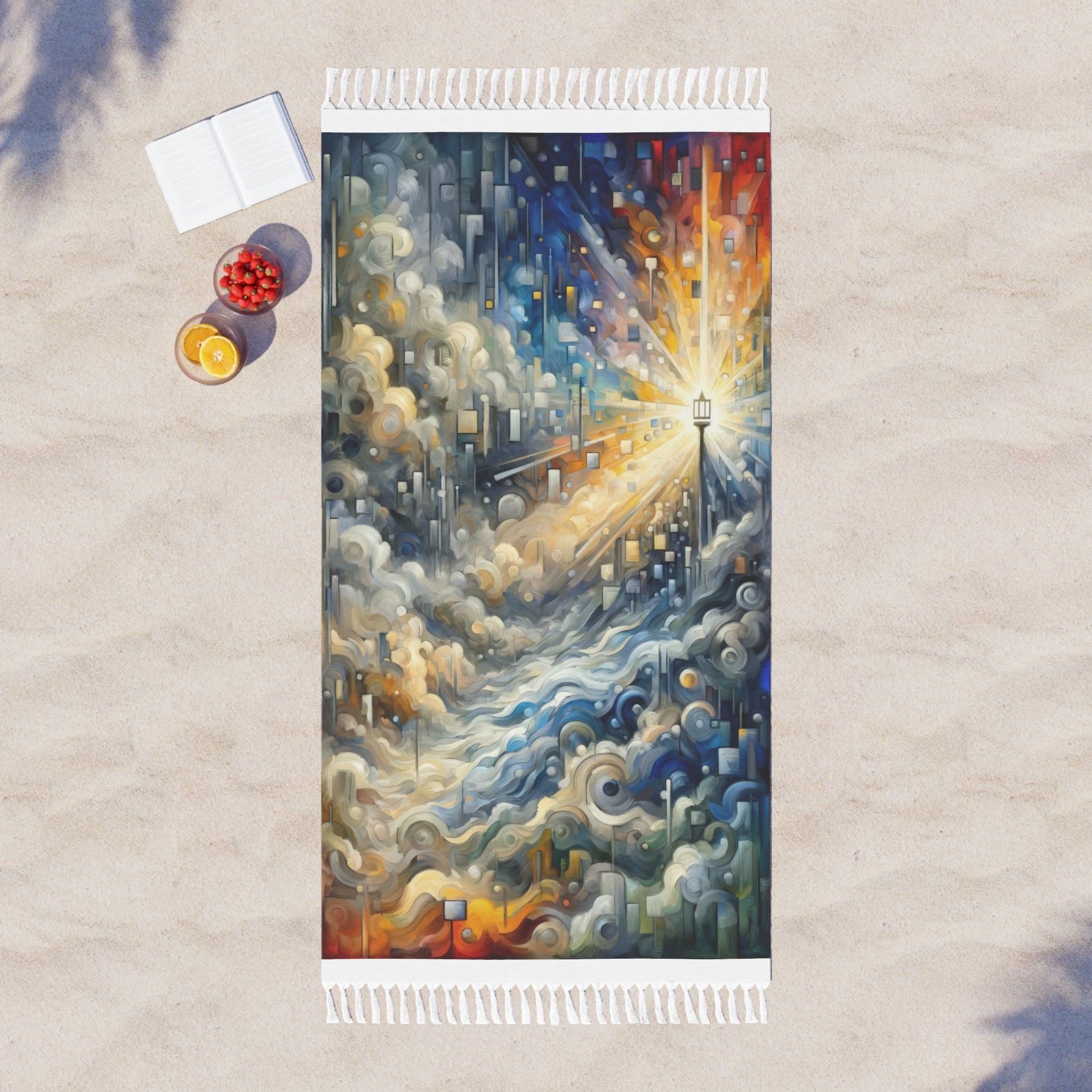 Adrift Beacon Tachism Boho Beach Cloth - ATUH.ART