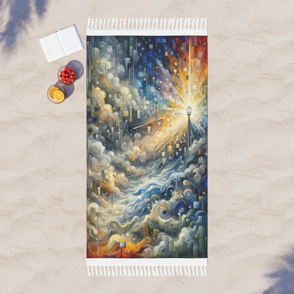Adrift Beacon Tachism Boho Beach Cloth - ATUH.ART