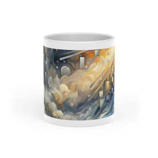 Adrift Beacon Tachism Heart-Shaped Mug - ATUH.ART