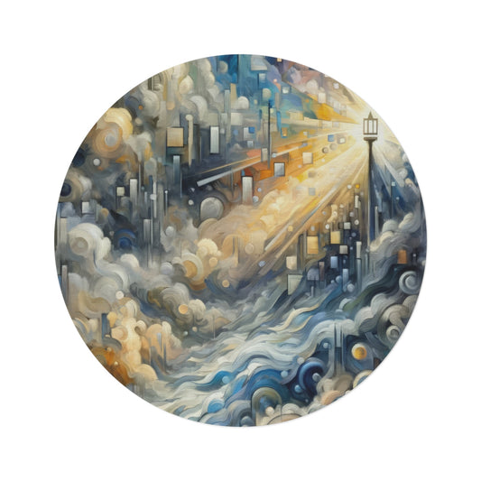 Adrift Beacon Tachism Round Rug - ATUH.ART