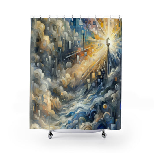 Adrift Beacon Tachism Shower Curtains - ATUH.ART