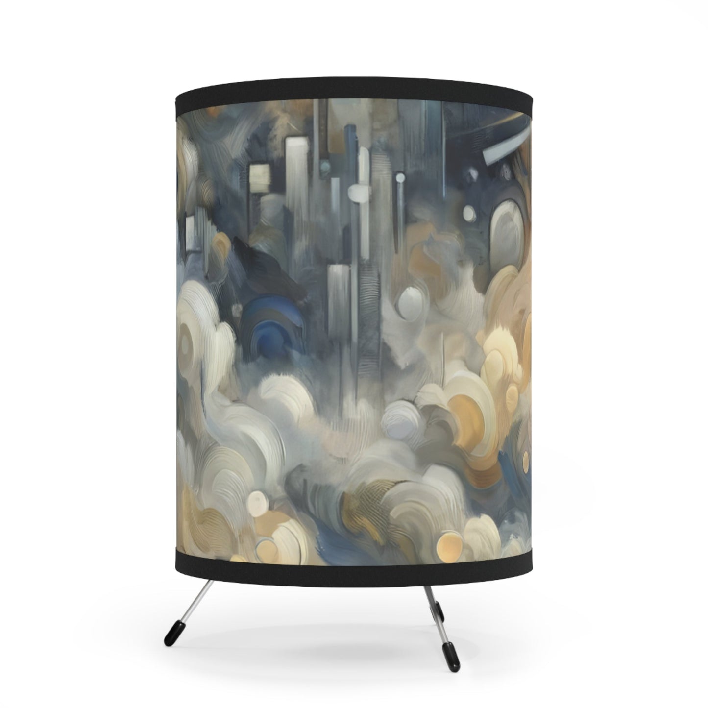 Adrift Beacon Tachism Tripod Lamp with High-Res Printed Shade, US\CA plug - ATUH.ART