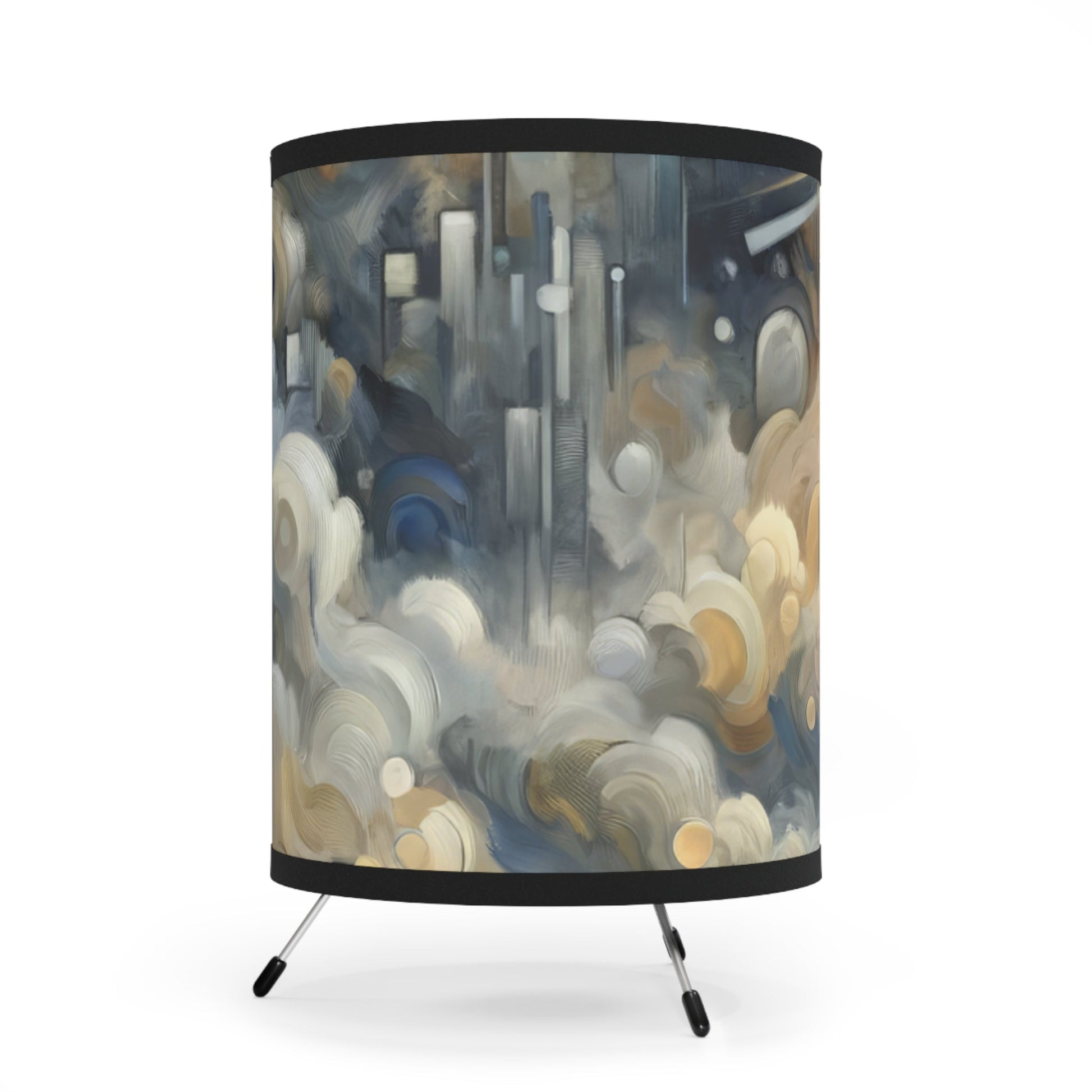 Adrift Beacon Tachism Tripod Lamp with High-Res Printed Shade, US\CA plug - ATUH.ART