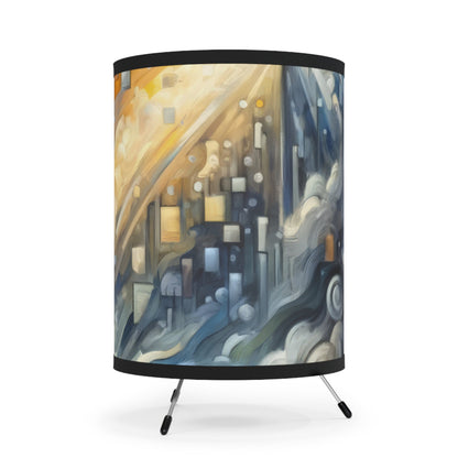 Adrift Beacon Tachism Tripod Lamp with High-Res Printed Shade, US\CA plug - ATUH.ART