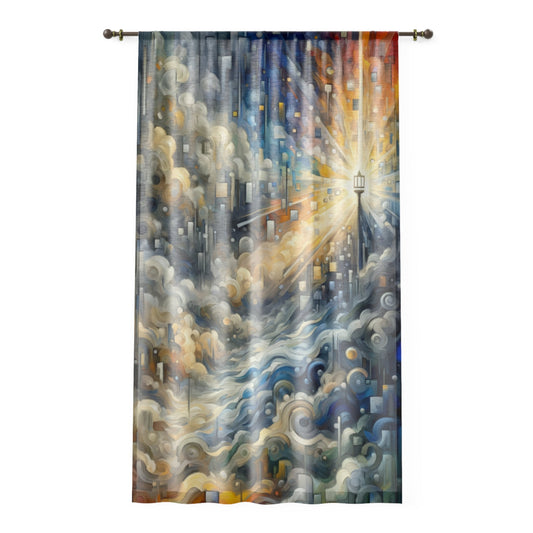 Adrift Beacon Tachism Window Curtain - ATUH.ART