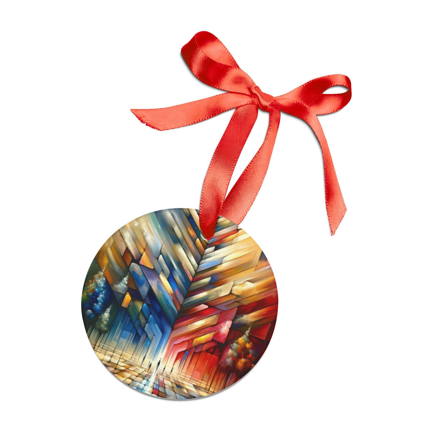 Anchored Tenets Abstraction Acrylic Ornament with Ribbon - ATUH.ART