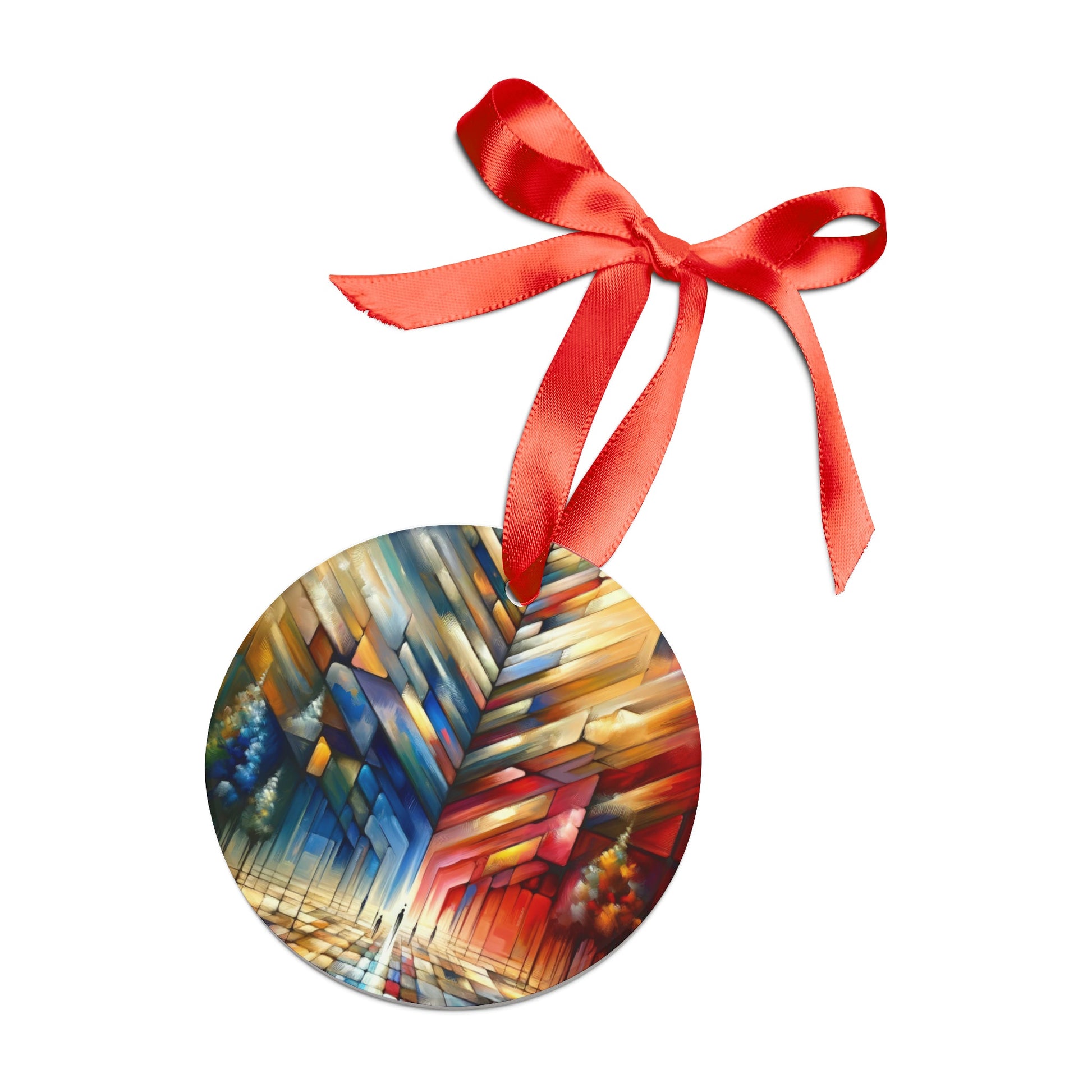 Anchored Tenets Abstraction Acrylic Ornament with Ribbon - ATUH.ART