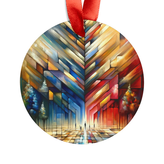 Anchored Tenets Abstraction Acrylic Ornament with Ribbon - ATUH.ART