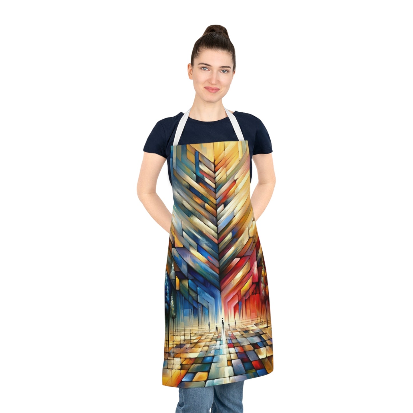Anchored Tenets Abstraction Adult Apron (AOP) - ATUH.ART