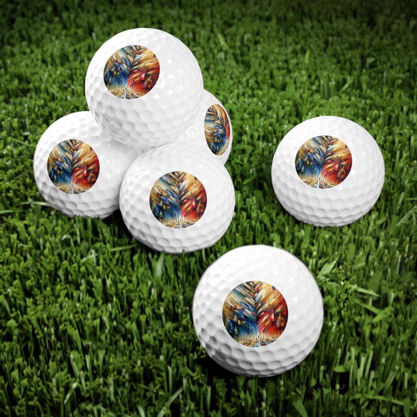 Anchored Tenets Abstraction Golf Balls, 6pcs - ATUH.ART