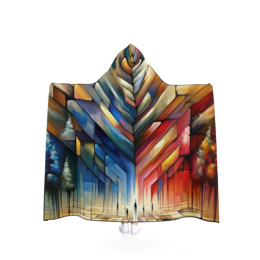 Anchored Tenets Abstraction Hooded Blanket - ATUH.ART