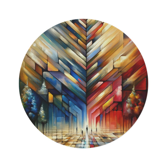 Anchored Tenets Abstraction Round Rug - ATUH.ART