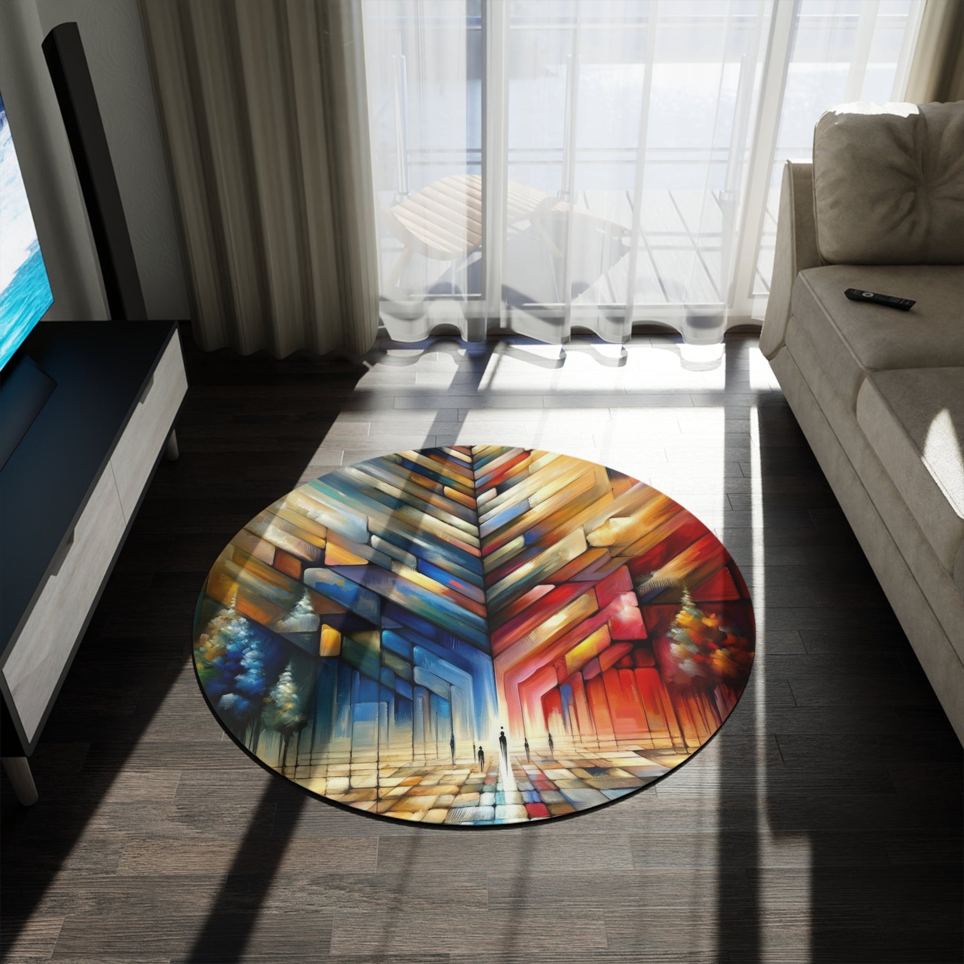 Anchored Tenets Abstraction Round Rug - ATUH.ART