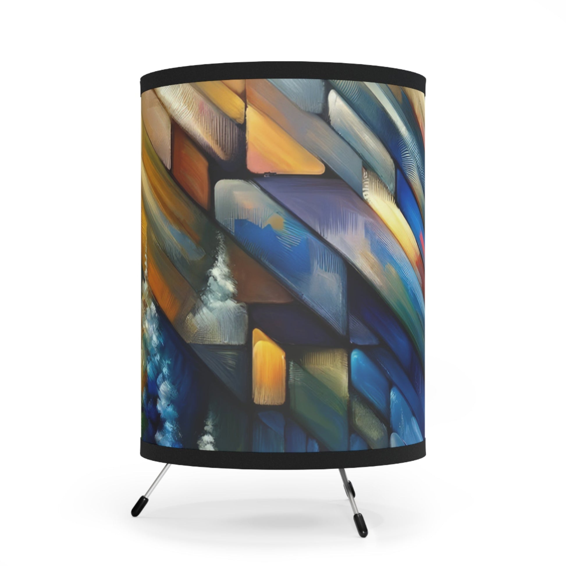 Anchored Tenets Abstraction Tripod Lamp with High-Res Printed Shade, US\CA plug - ATUH.ART
