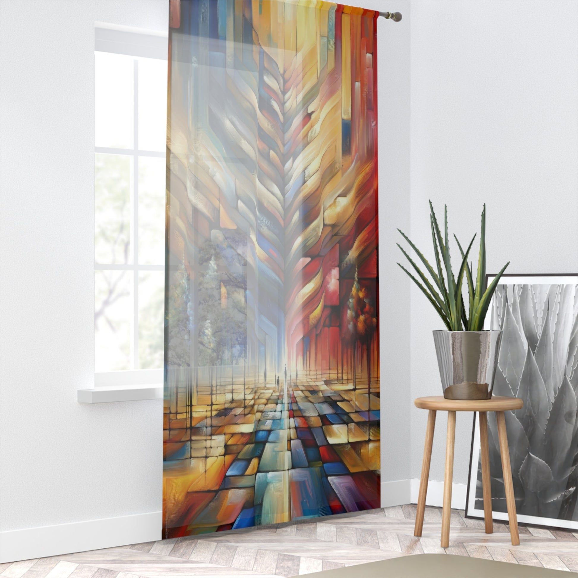 Anchored Tenets Abstraction Window Curtain - ATUH.ART