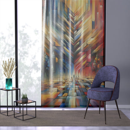 Anchored Tenets Abstraction Window Curtain - ATUH.ART