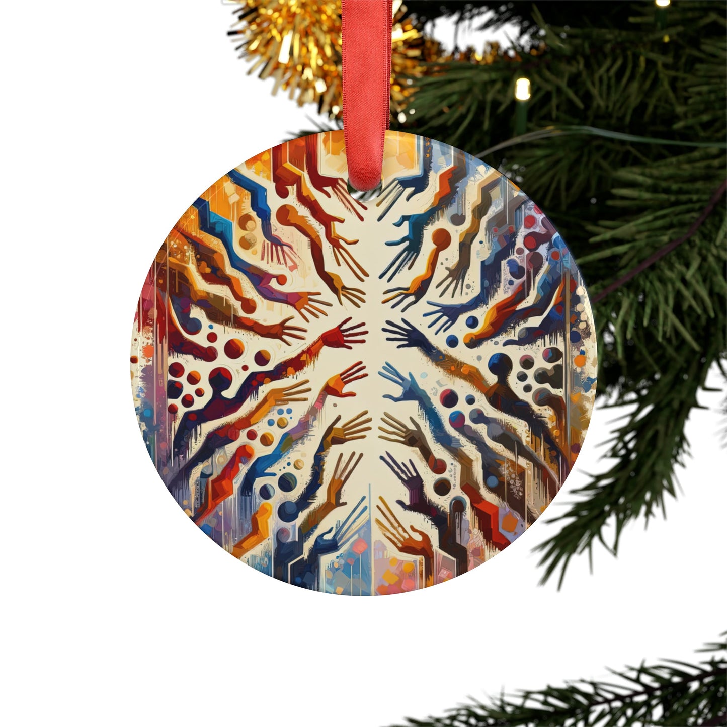 Architects Wisdom Tachism Acrylic Ornament with Ribbon - ATUH.ART