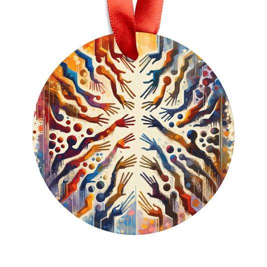 Architects Wisdom Tachism Acrylic Ornament with Ribbon - ATUH.ART