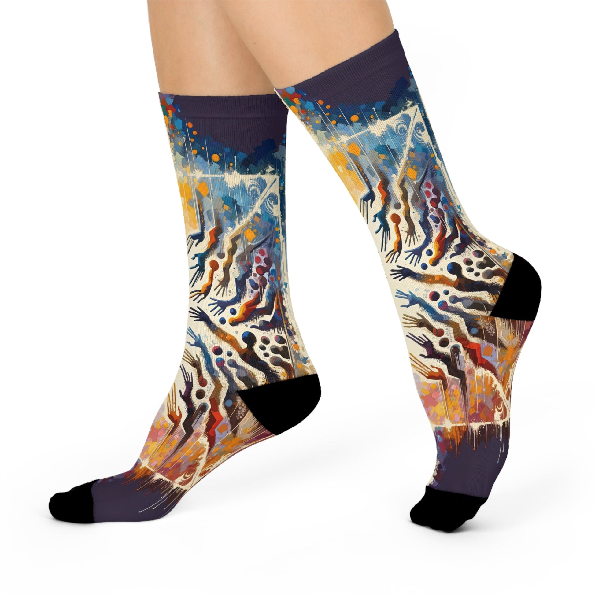 Architects Wisdom Tachism Cushioned Crew Socks - ATUH.ART