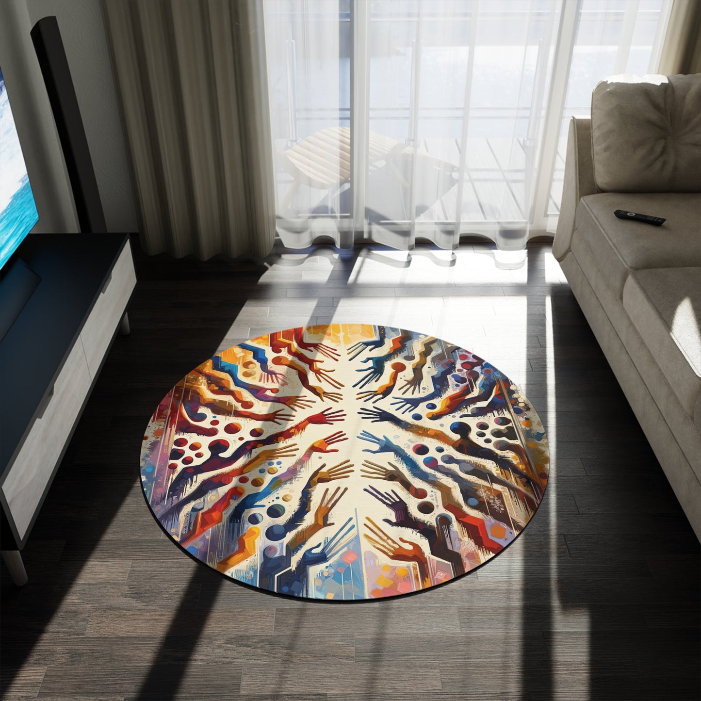 Architects Wisdom Tachism Round Rug - ATUH.ART