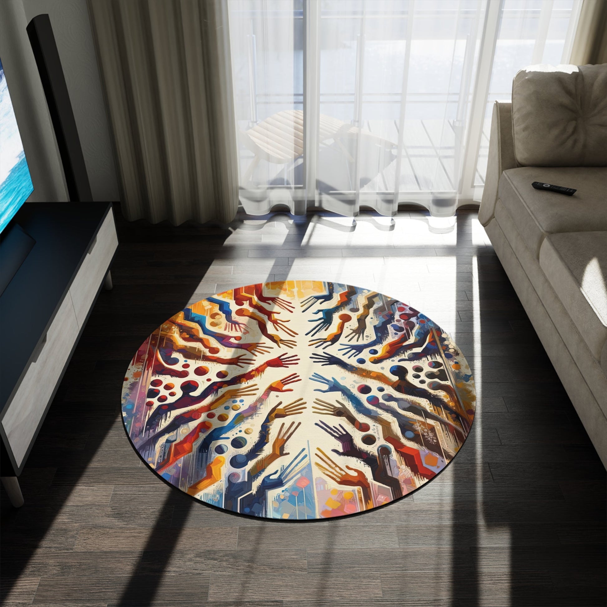 Architects Wisdom Tachism Round Rug - ATUH.ART