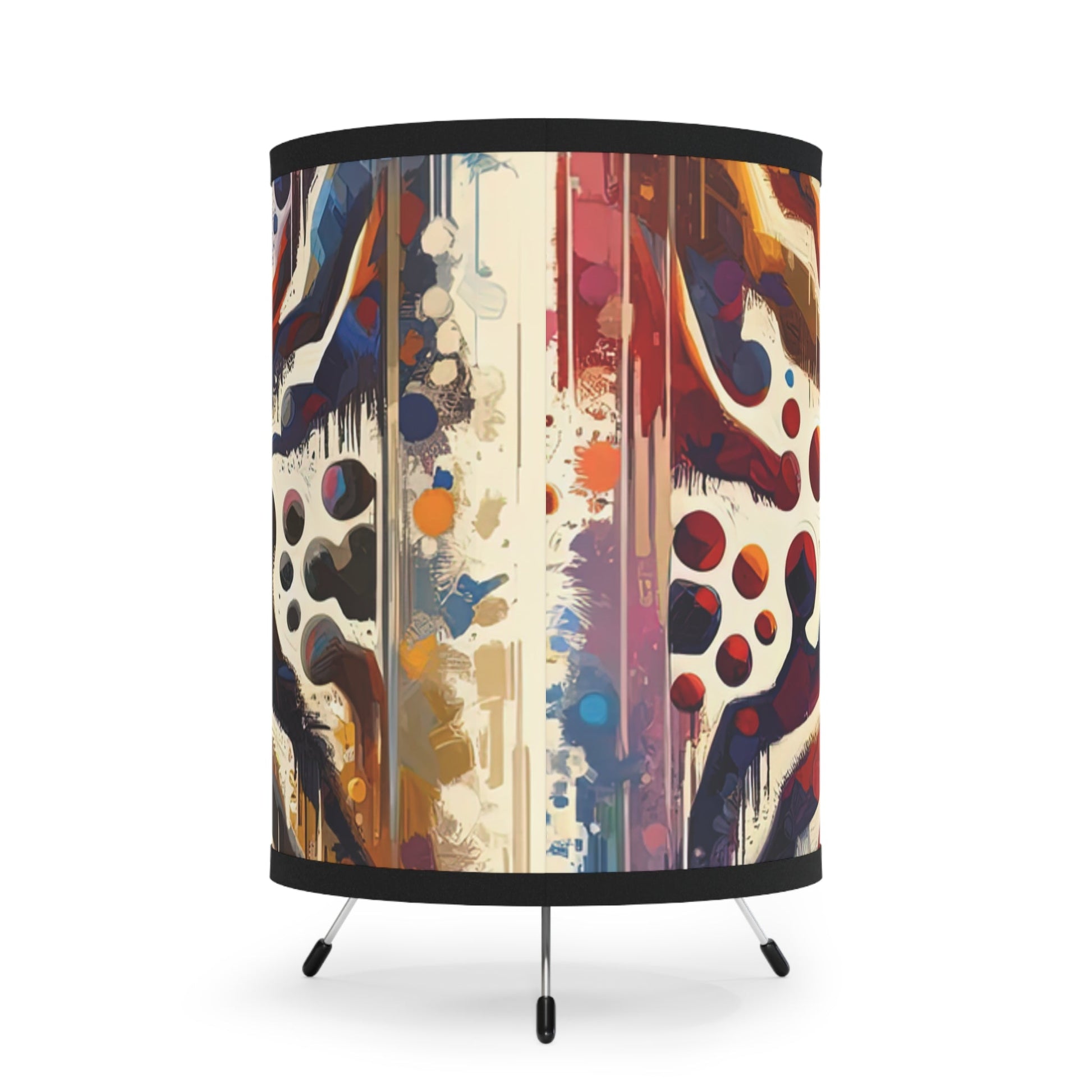 Architects Wisdom Tachism Tripod Lamp with High-Res Printed Shade, US\CA plug - ATUH.ART