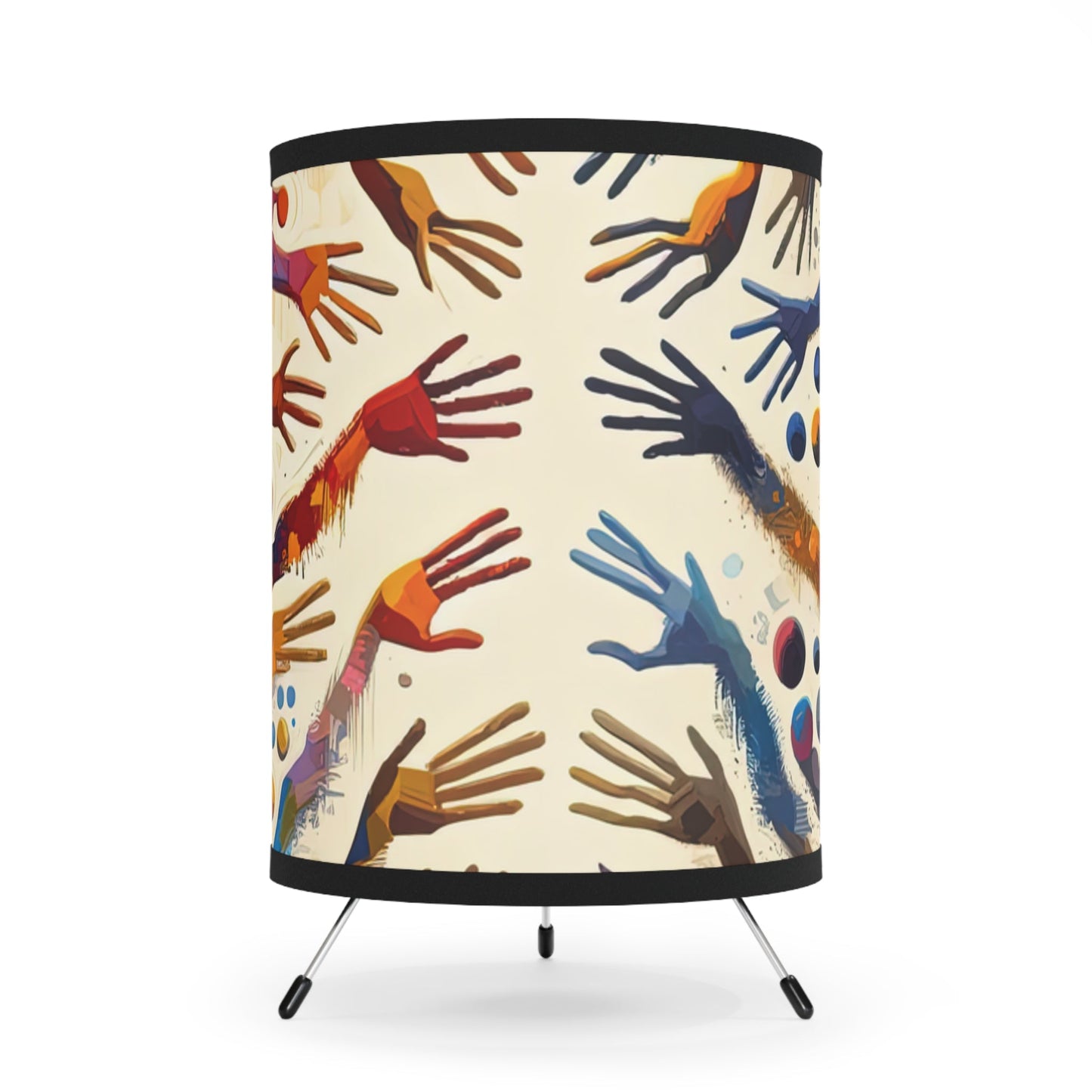 Architects Wisdom Tachism Tripod Lamp with High-Res Printed Shade, US\CA plug - ATUH.ART