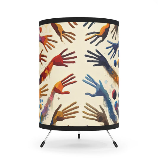 Architects Wisdom Tachism Tripod Lamp with High-Res Printed Shade, US\CA plug - ATUH.ART