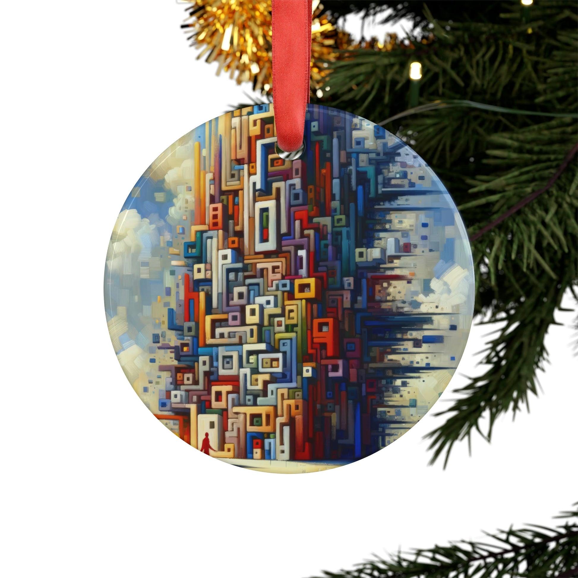 Architectural Endeavor Tapestry Acrylic Ornament with Ribbon - ATUH.ART