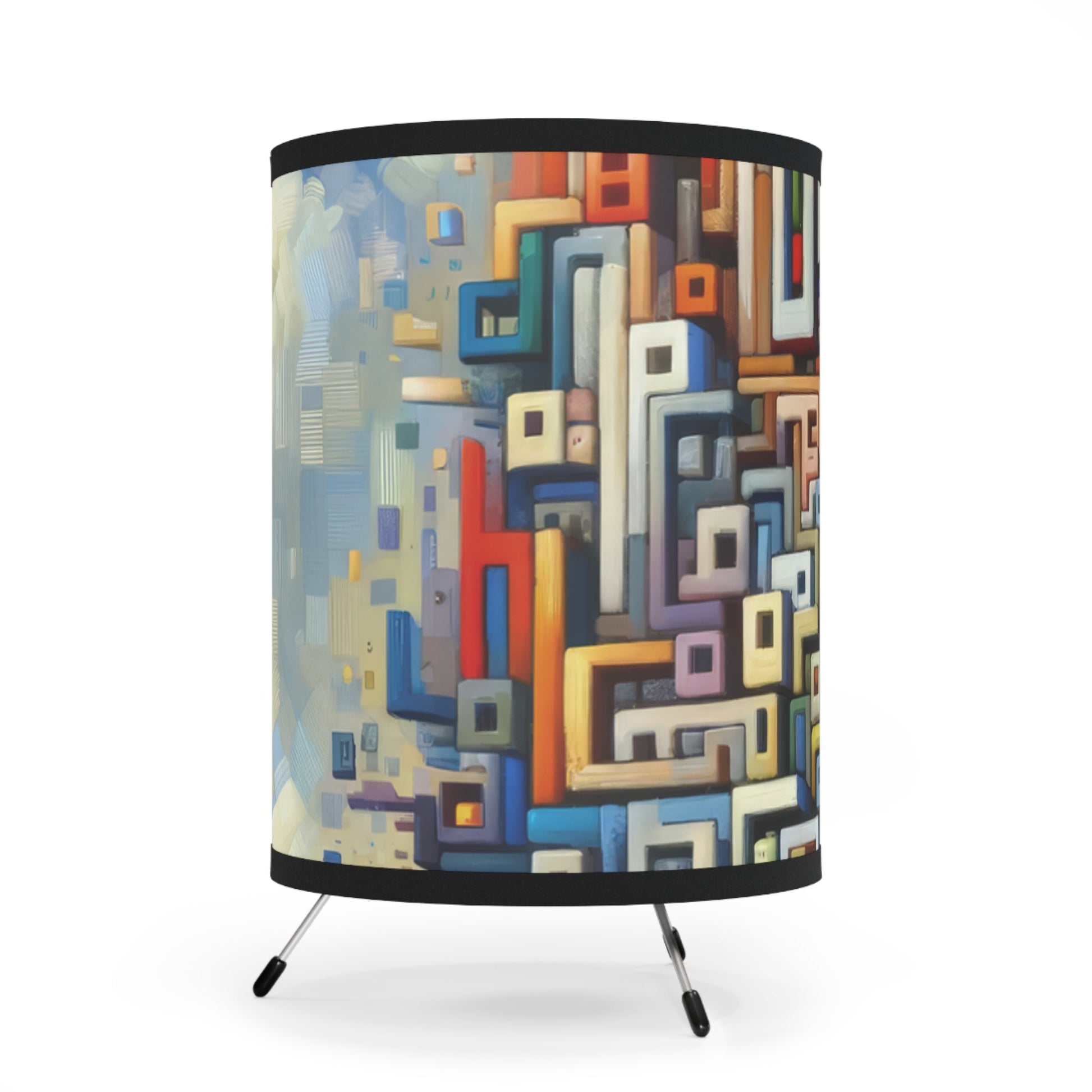 Architectural Endeavor Tapestry Tripod Lamp with High-Res Printed Shade, US\CA plug - ATUH.ART
