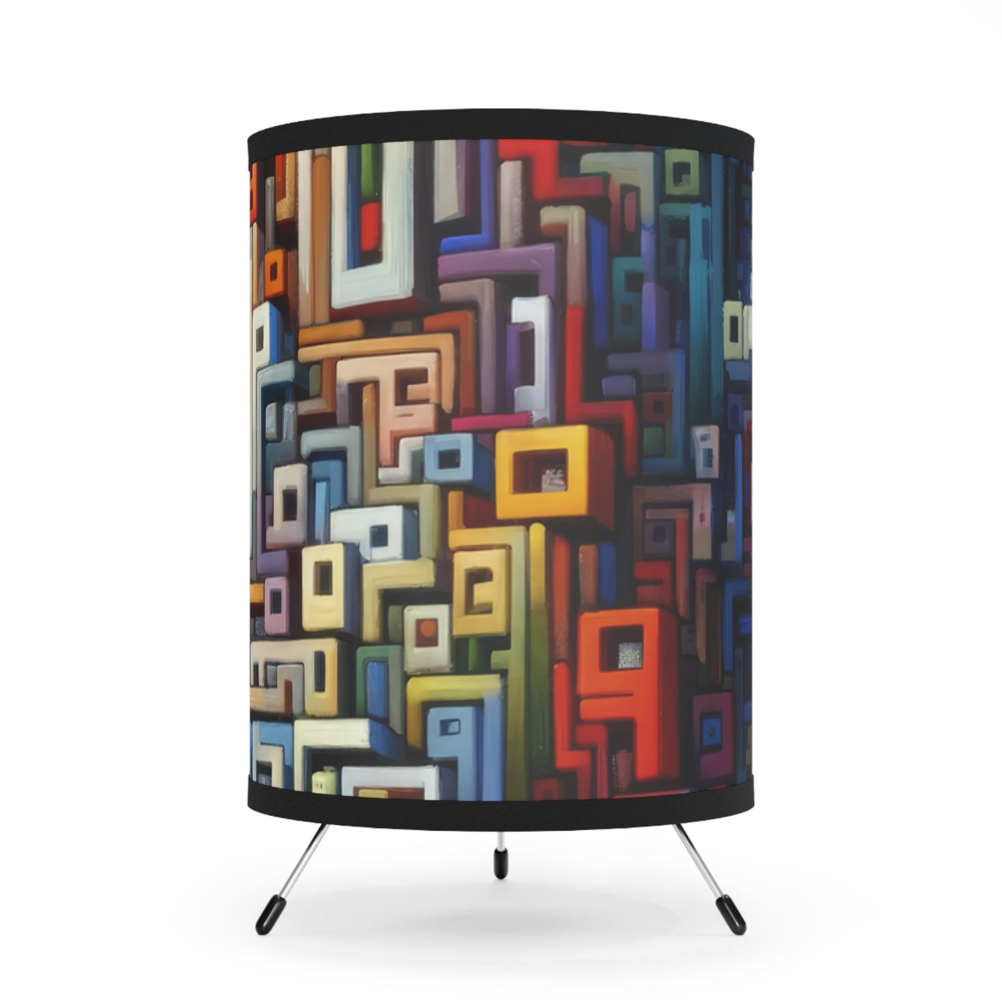 Architectural Endeavor Tapestry Tripod Lamp with High-Res Printed Shade, US\CA plug - ATUH.ART