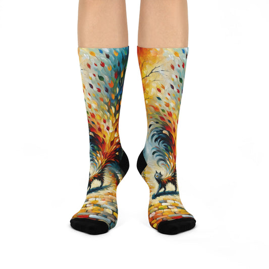 Autumn Whirlwind Escape Cushioned Crew Socks - ATUH.ART