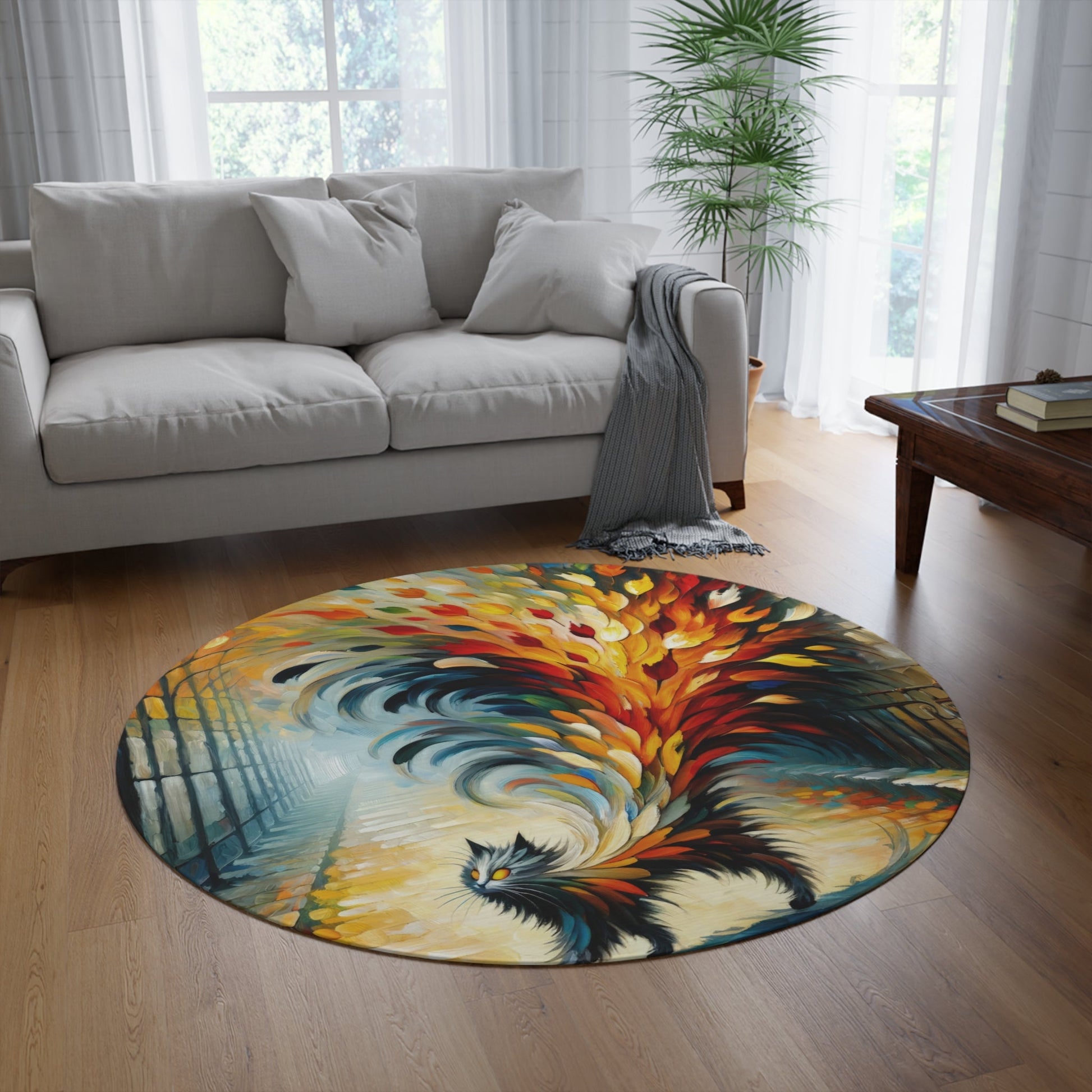 Autumn Whirlwind Escape Round Rug - ATUH.ART