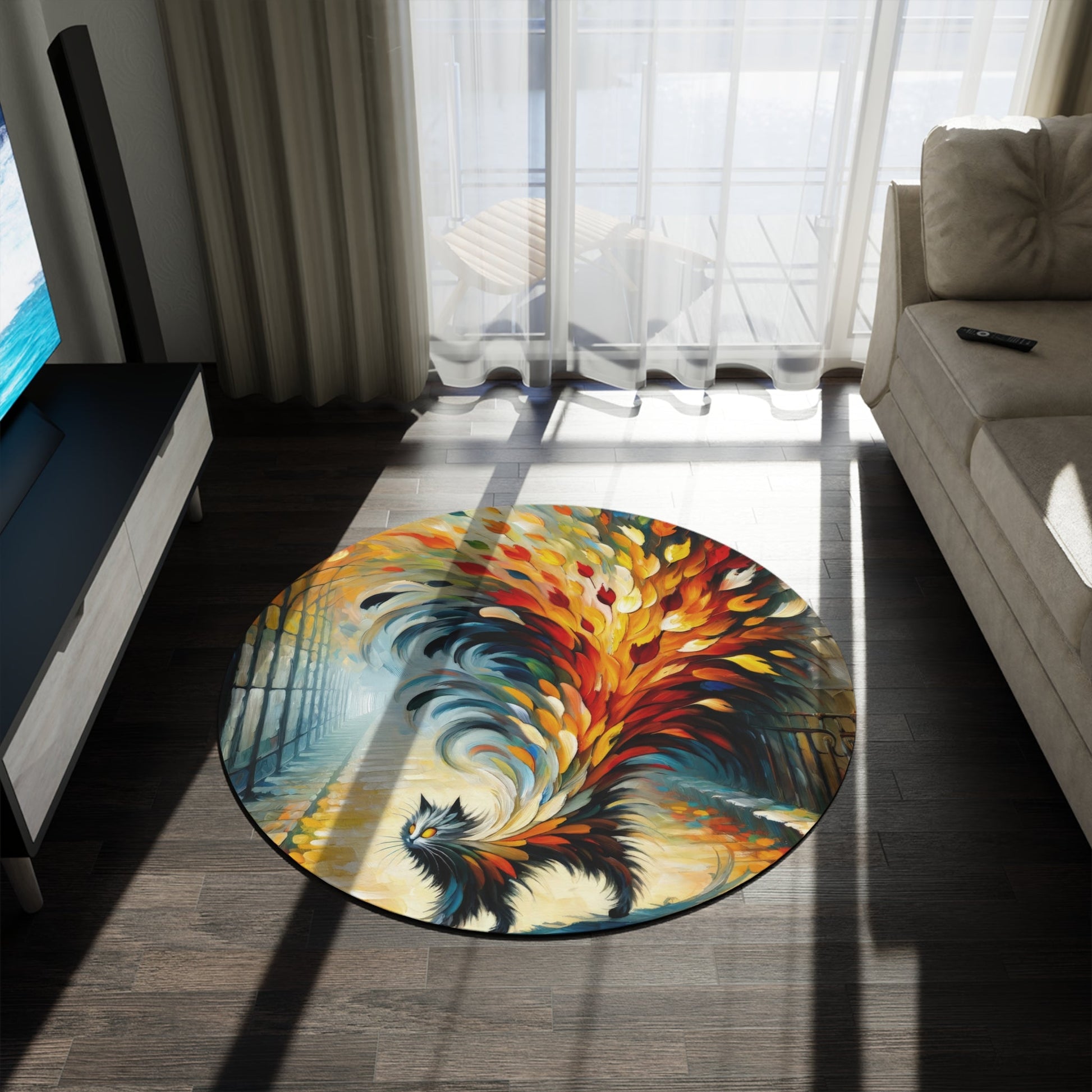 Autumn Whirlwind Escape Round Rug - ATUH.ART
