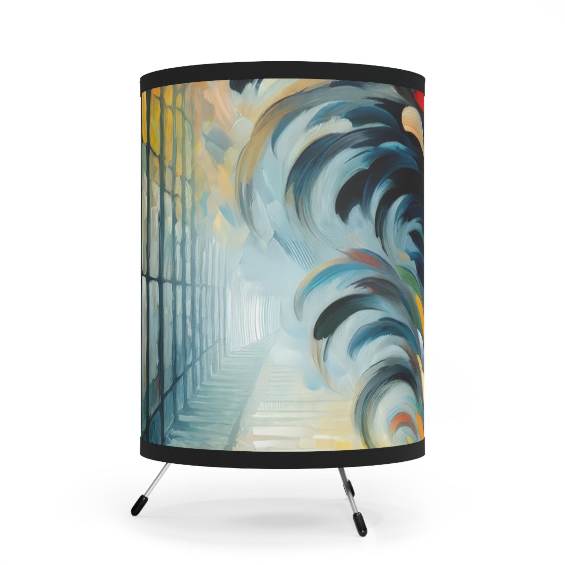 Autumn Whirlwind Escape Tripod Lamp with High-Res Printed Shade, US\CA plug - ATUH.ART