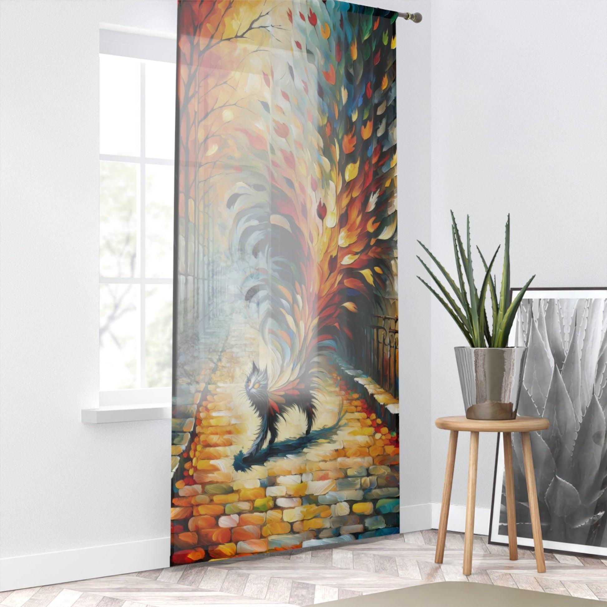 Autumn Whirlwind Escape Window Curtain - ATUH.ART