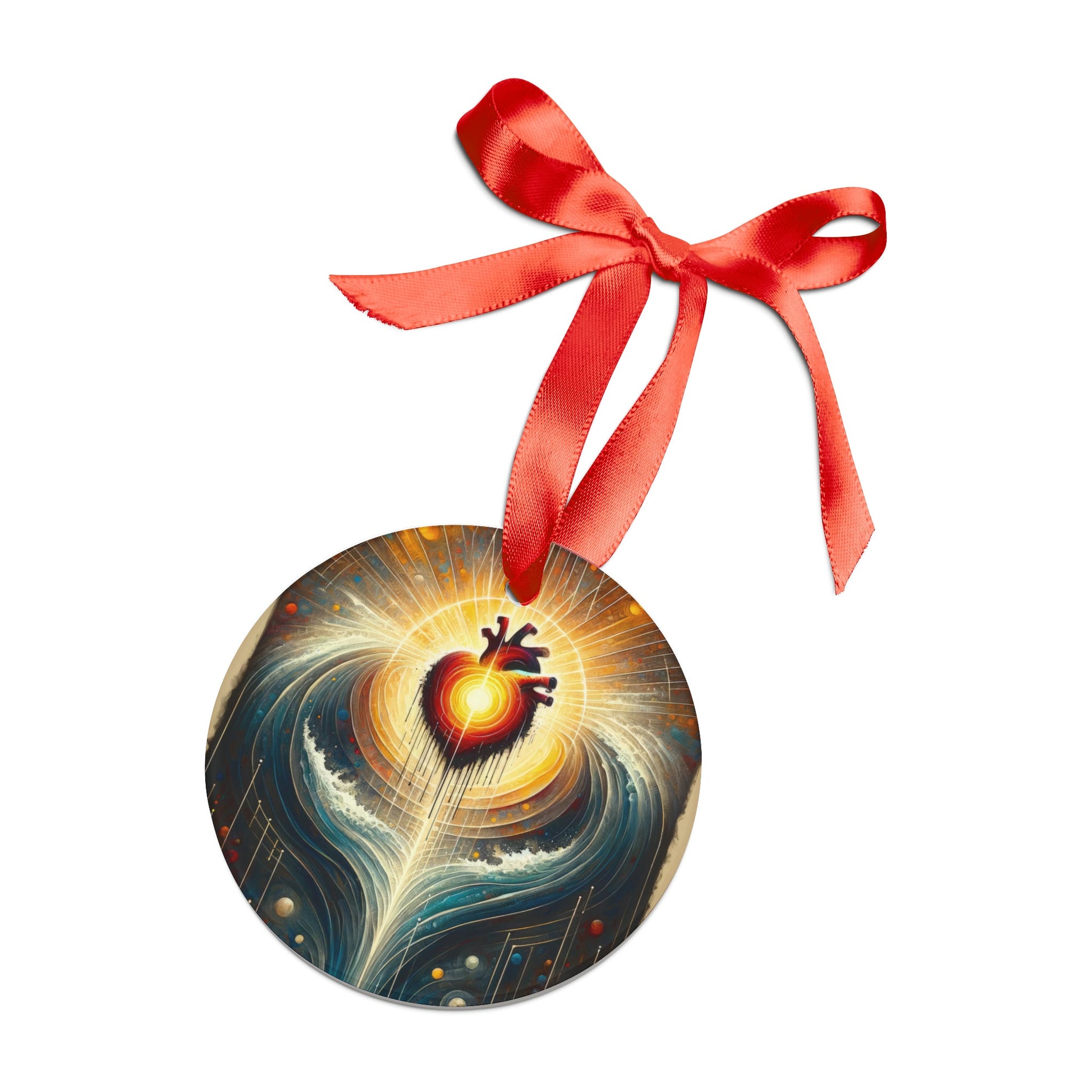Awakened Heart Waves Acrylic Ornament with Ribbon - ATUH.ART