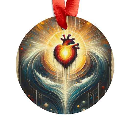 Awakened Heart Waves Acrylic Ornament with Ribbon - ATUH.ART