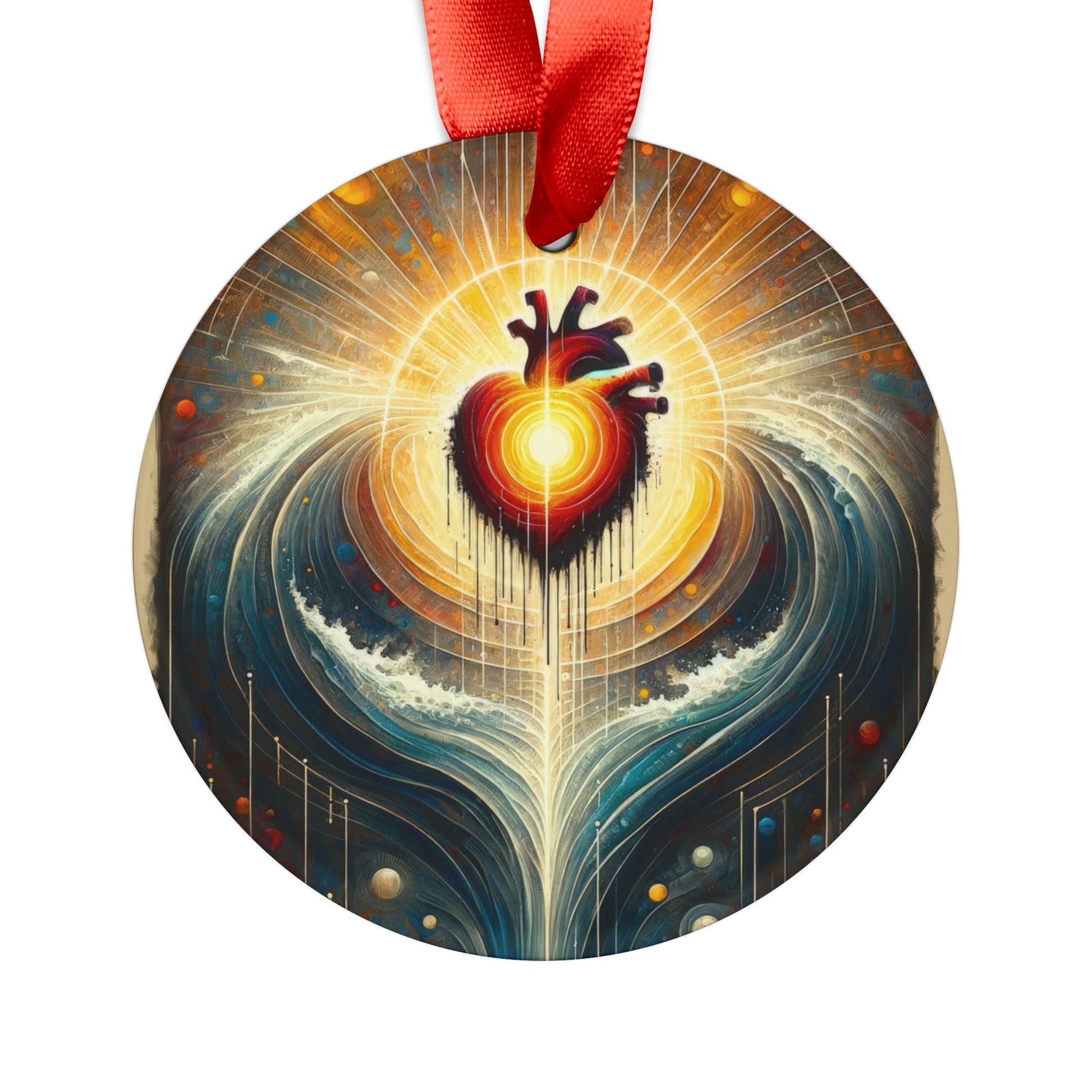 Awakened Heart Waves Acrylic Ornament with Ribbon - ATUH.ART