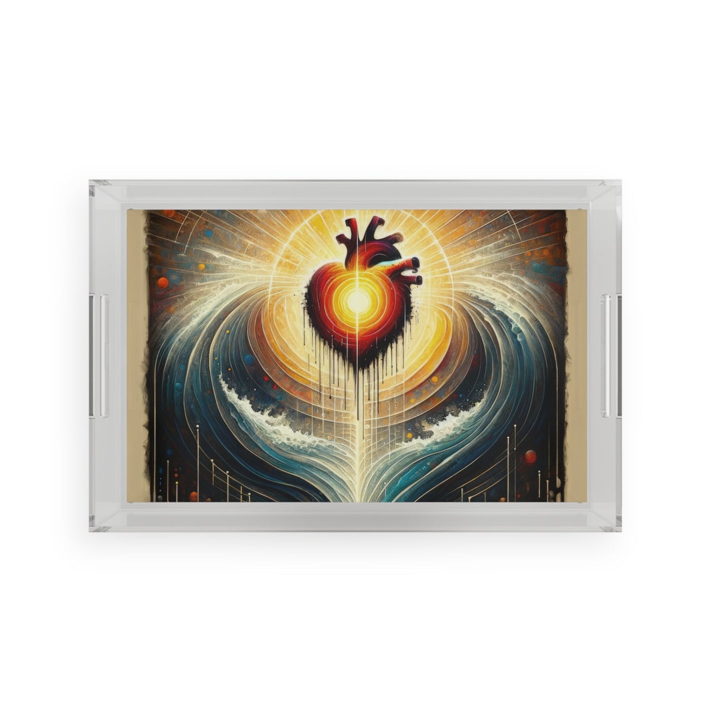 Awakened Heart Waves Acrylic Serving Tray - ATUH.ART