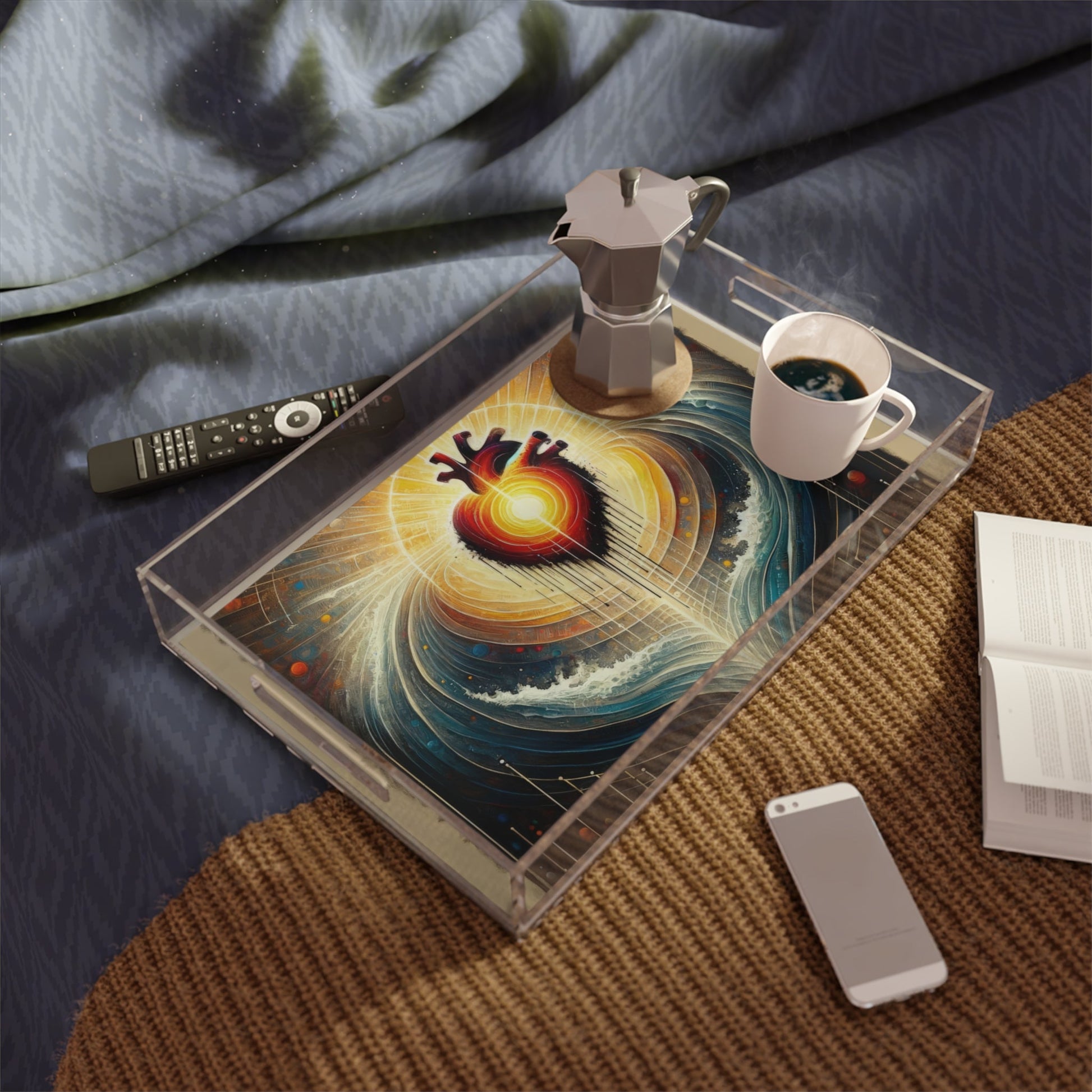 Awakened Heart Waves Acrylic Serving Tray - ATUH.ART