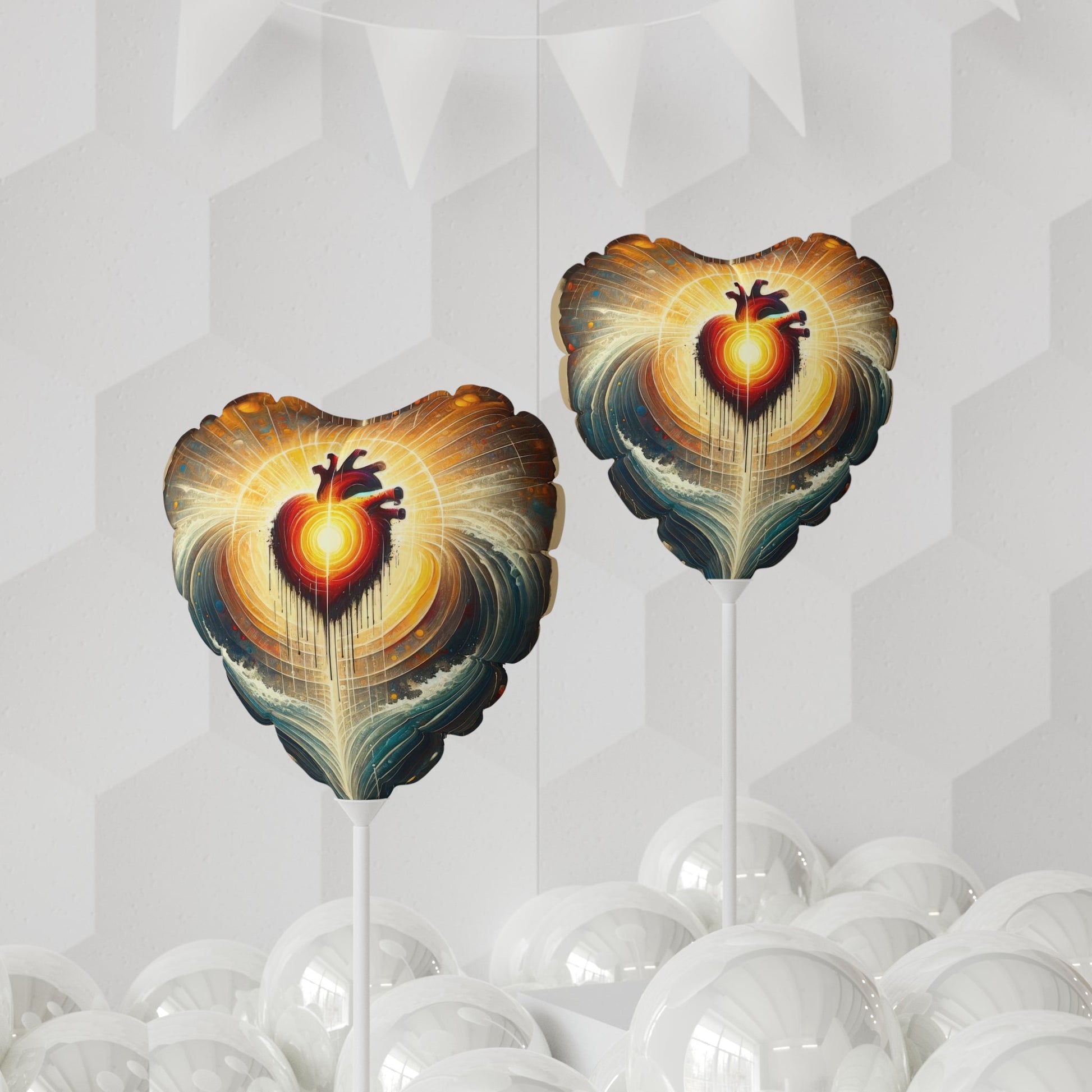 Awakened Heart Waves Balloon (Round and Heart-shaped), 11" - ATUH.ART