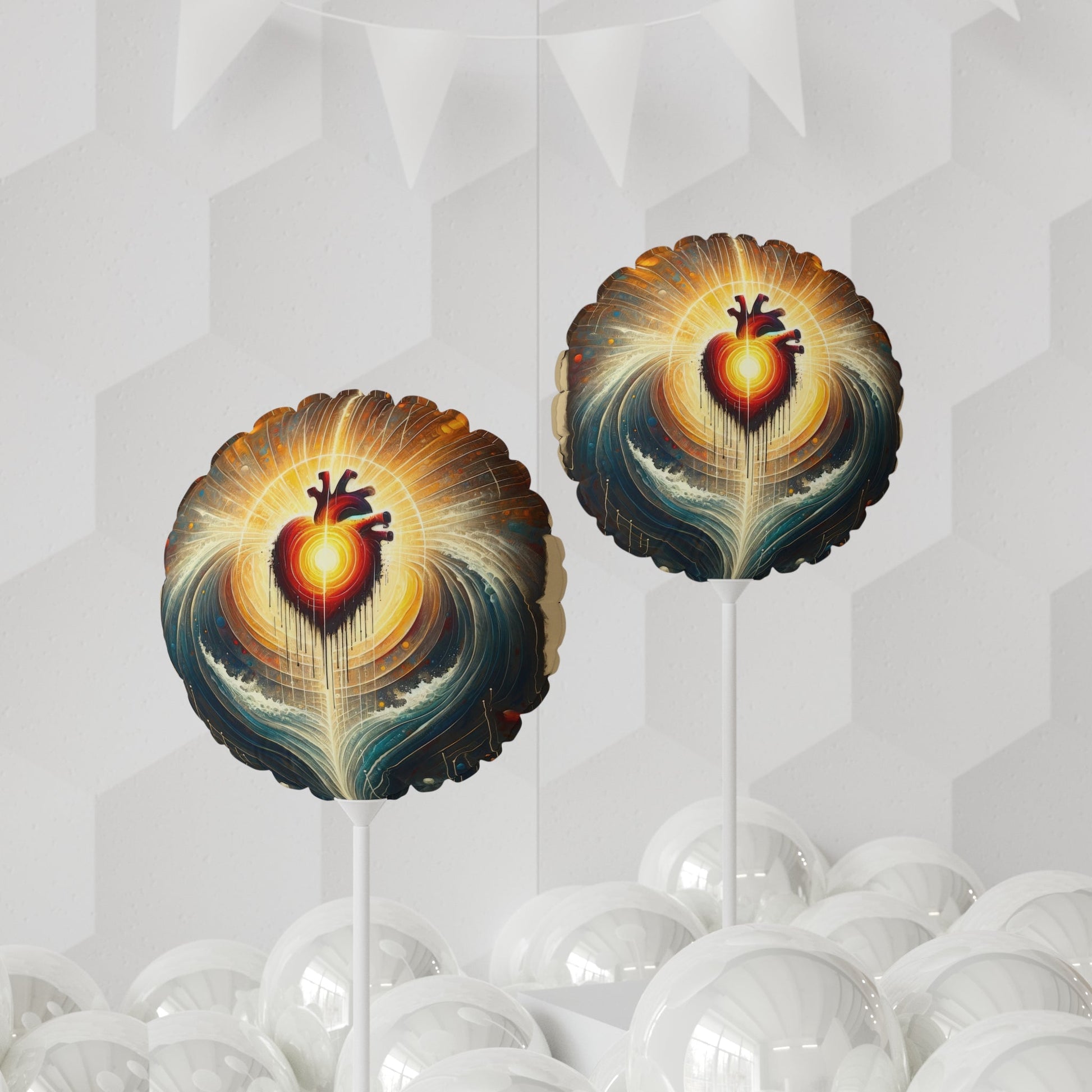 Awakened Heart Waves Balloon (Round and Heart-shaped), 11" - ATUH.ART