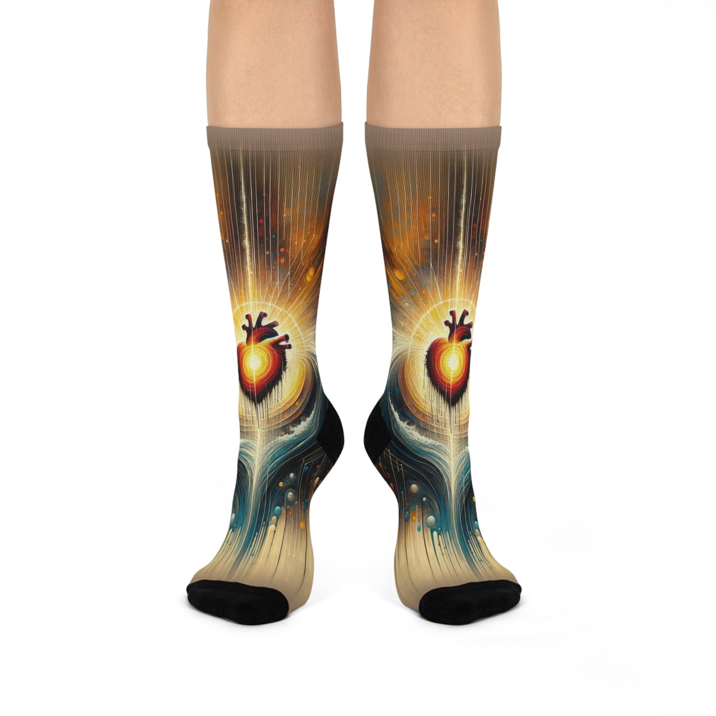 Awakened Heart Waves Cushioned Crew Socks - ATUH.ART